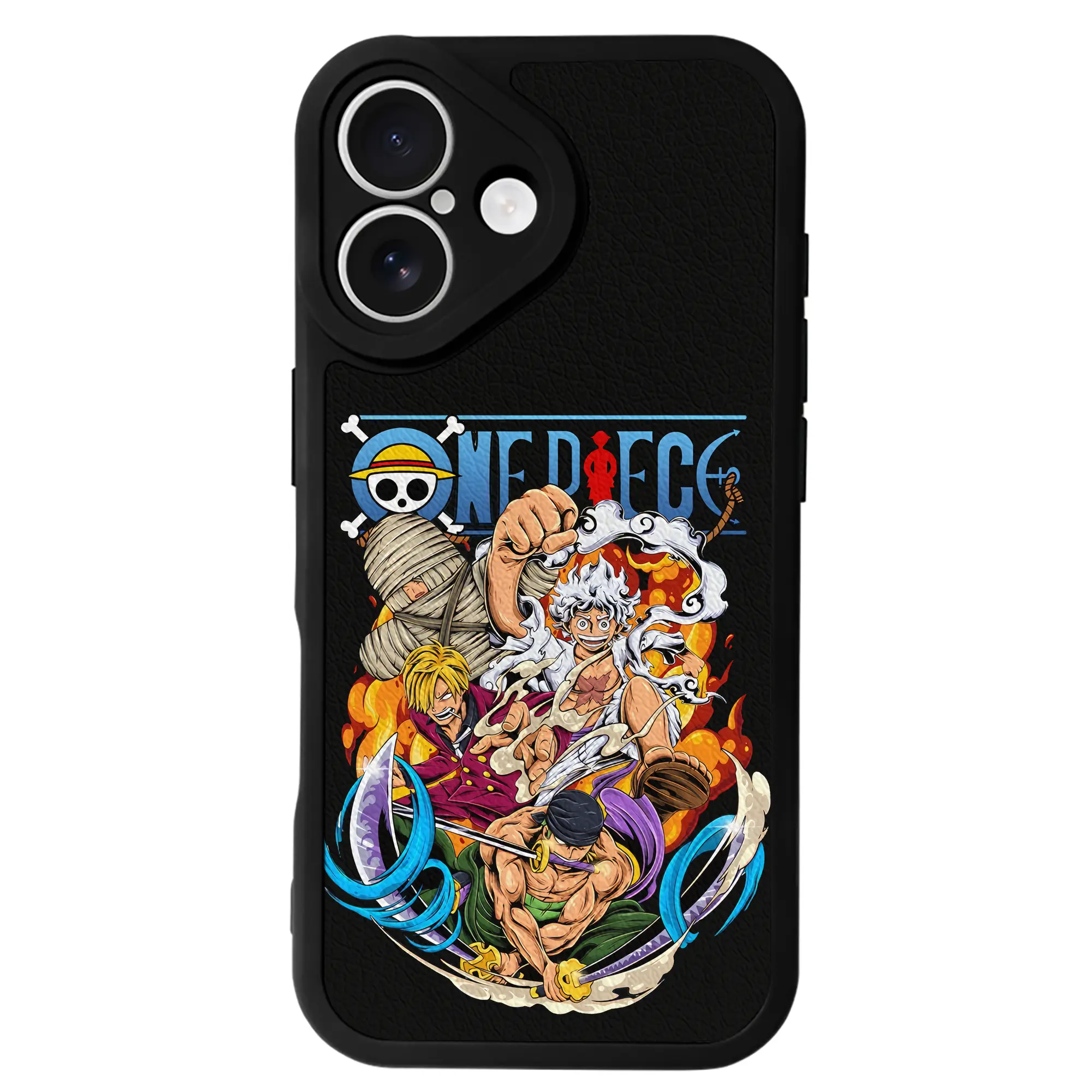 ワンピース グッズ モンキー・D・ルフィ - IPhone 16シリーズ対応 ・ シリコンスマホケース ・ レザー調 ・ 高精度フィット ・ 耐衝撃 ・ ワイヤレス充電対応 ・ 精密カット